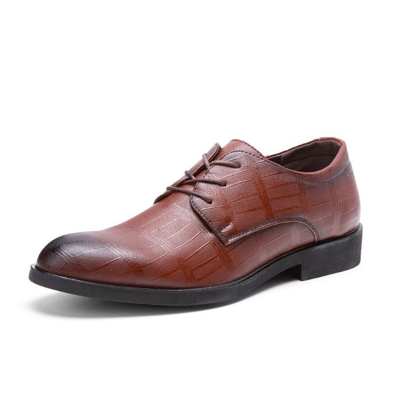 Heren Lederen Ademende Zachte Zool Klassieke Pure Kleur Oxfords Casual Zakelijke Schoenen