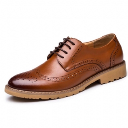 Heren Lederen Brogue Gesneden Zakelijke Casual Oxfords