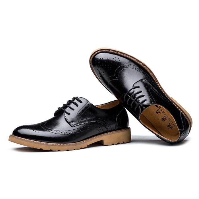 Heren Lederen Brogue Gesneden Zakelijke Casual Oxfords