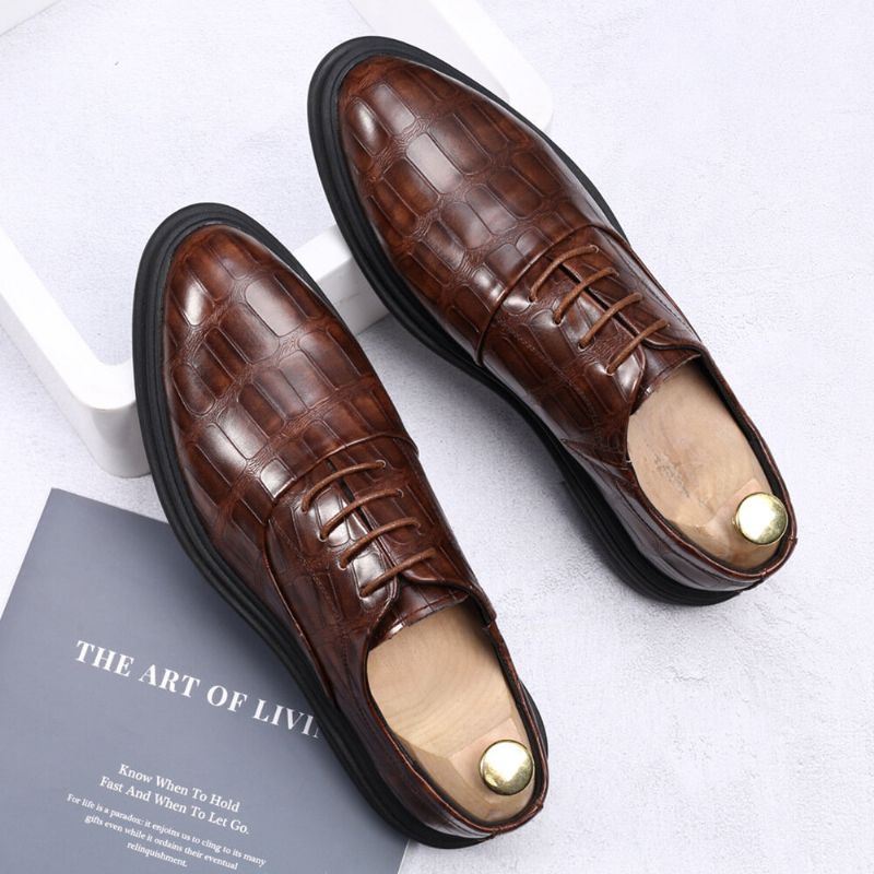 Heren Lederen Comfy Soft Sole Crocodile Grain England Style Casual Business Shoes