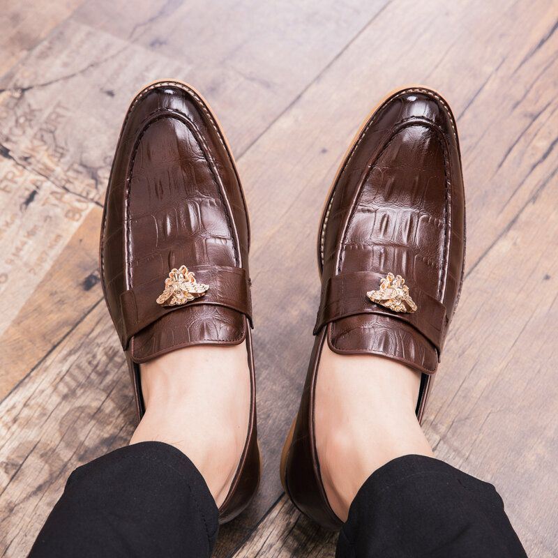 Heren Lederen Patroon Jurk Schoen Casual Zakelijke Oxfords