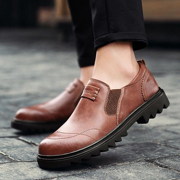 Heren Mern Comfy Casual Zakelijke Elastische Band Slip On Oxfords