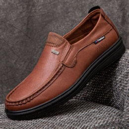 Heren Microfiber Leer Ademende Zachte Zool Slip-on Zakelijke Schoenen