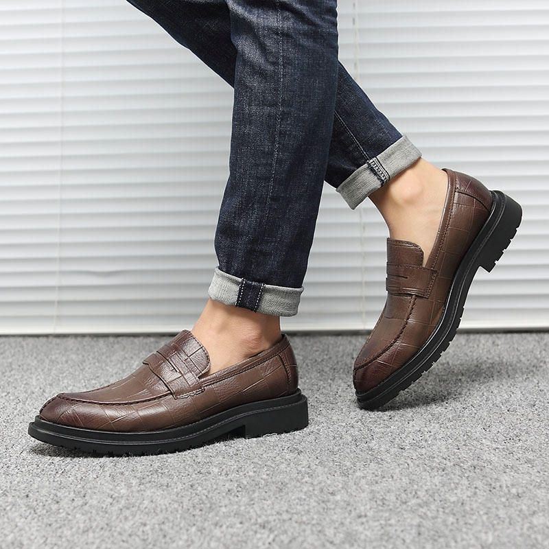 Heren Microfiber Leer Casual Zakelijke Oxfords