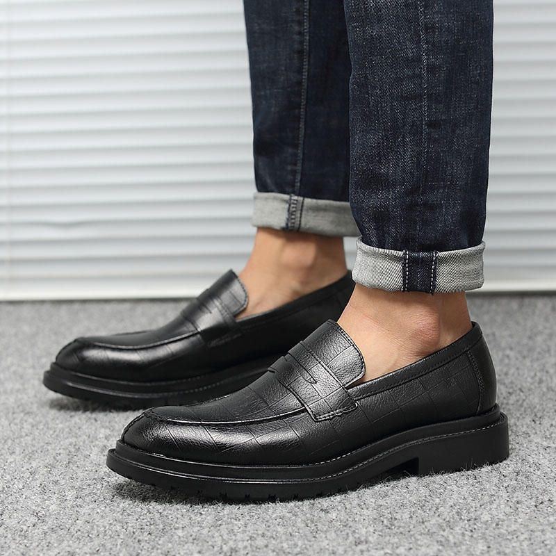 Heren Microfiber Leer Casual Zakelijke Oxfords