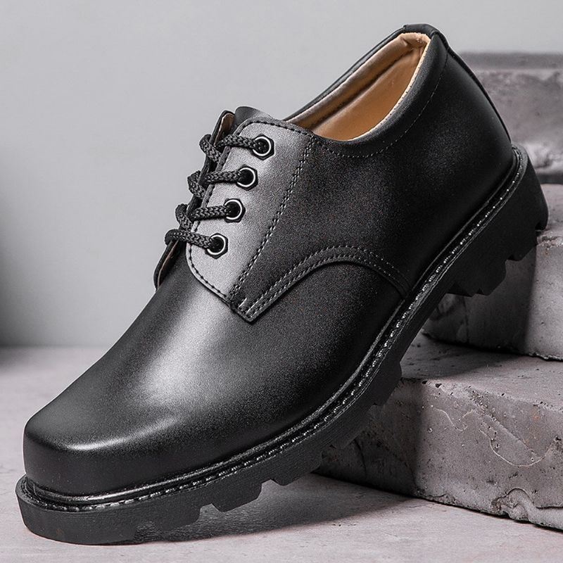 Heren Microfiber Leer Vierkante Teen Antislip Formele Veterschoenen Kleding Schoenen