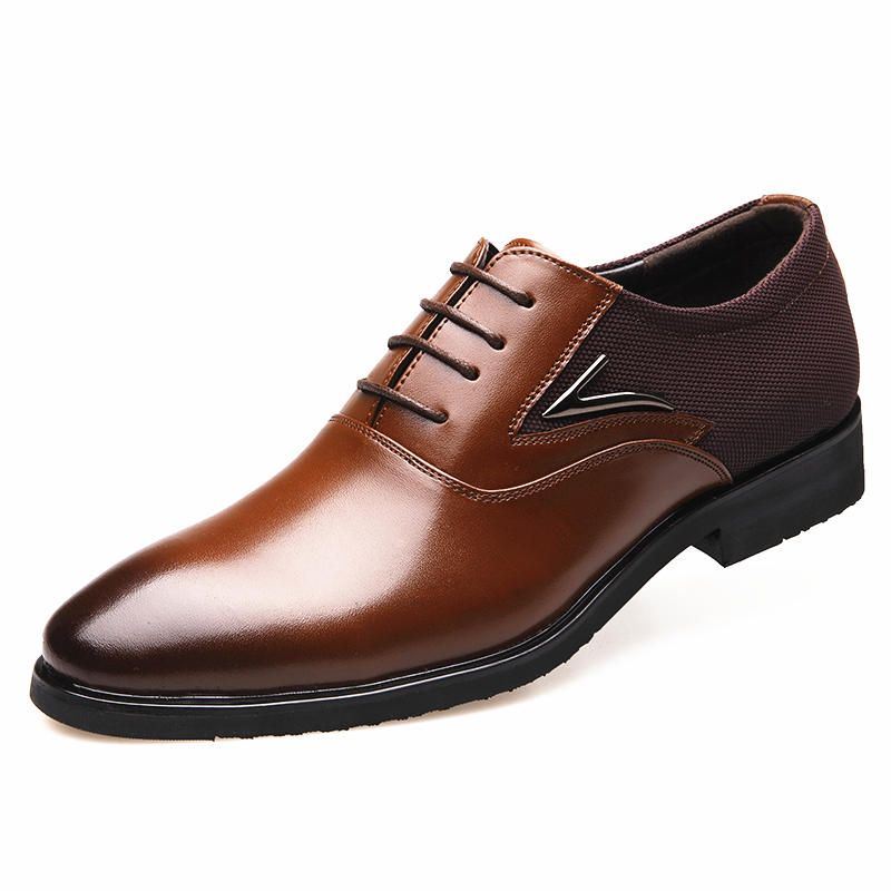 Heren Microfiber Puntige Teen Formele Zakelijke Oxfords