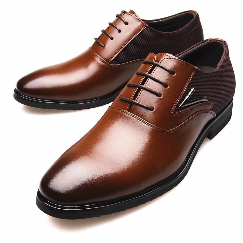 Heren Microfiber Puntige Teen Formele Zakelijke Oxfords