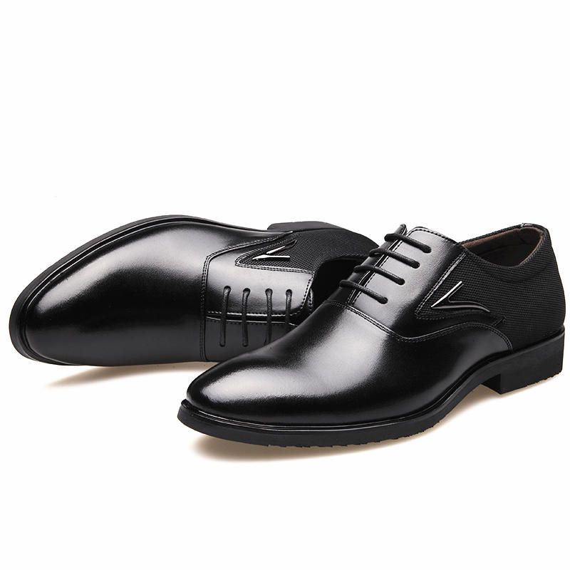 Heren Microfiber Puntige Teen Formele Zakelijke Oxfords