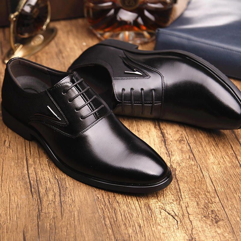 Heren Microfiber Puntige Teen Formele Zakelijke Oxfords