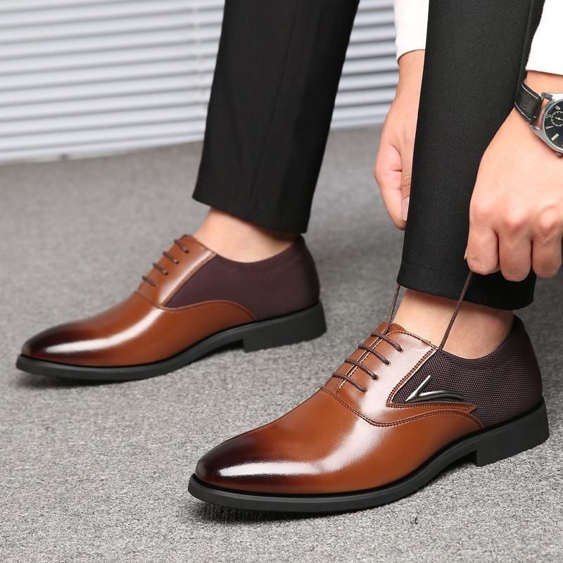 Heren Microfiber Puntige Teen Formele Zakelijke Oxfords