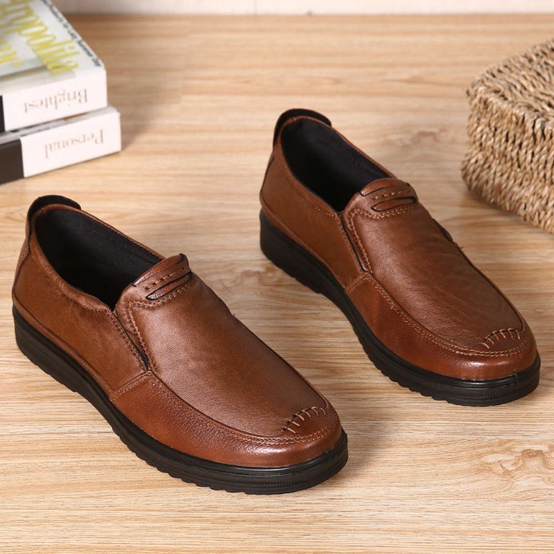 Heren Microfiber Soft Sole Business Slip On Casual Oxfords