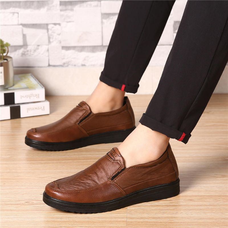 Heren Microfiber Soft Sole Business Slip On Casual Oxfords