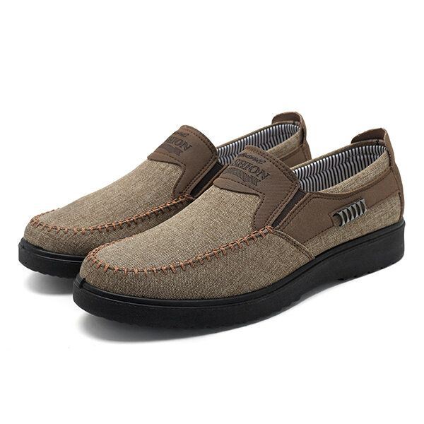 Heren Oude Peking Stijl Casual Ademende Elastische Bnad Slip On Oxfords Schoenen