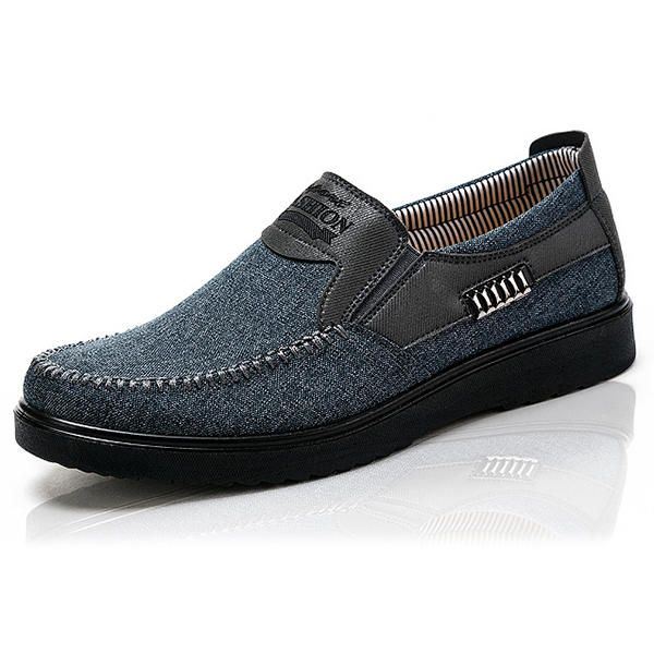 Heren Oude Peking Stijl Casual Ademende Elastische Bnad Slip On Oxfords Schoenen