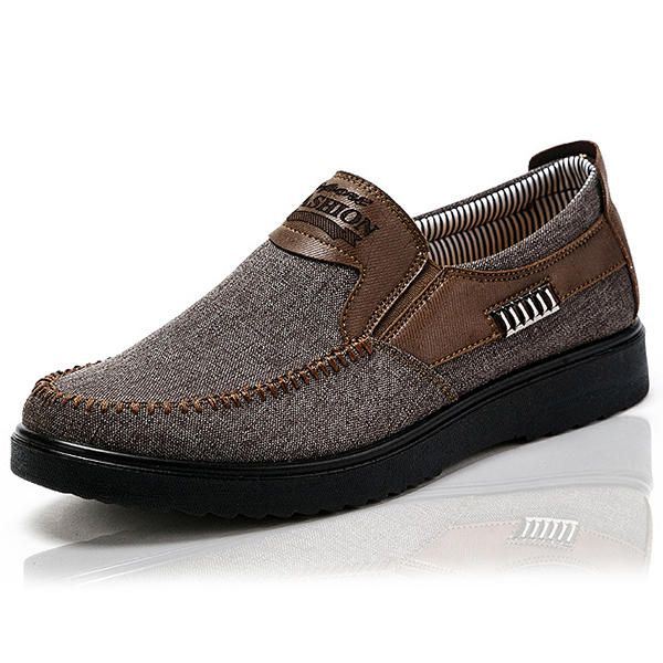 Heren Oude Peking Stijl Casual Ademende Elastische Bnad Slip On Oxfords Schoenen