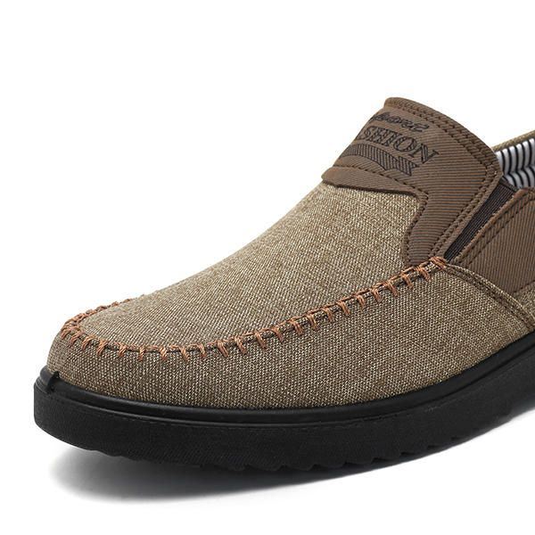 Heren Oude Peking Stijl Casual Ademende Elastische Bnad Slip On Oxfords Schoenen