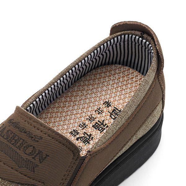 Heren Oude Peking Stijl Casual Ademende Elastische Bnad Slip On Oxfords Schoenen