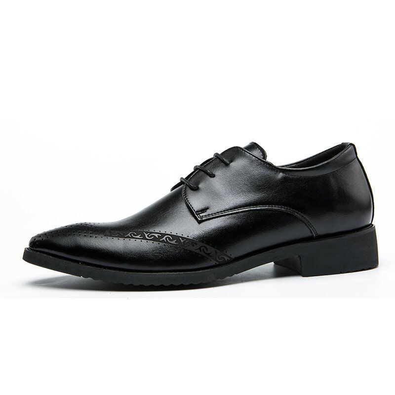 Heren Puntschoen Lace Up Business Brogue Dress Schoenen