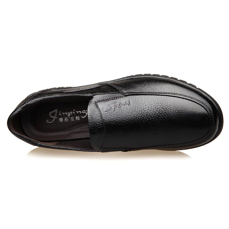 Heren Pure Kleur Non-slip Slip-on Casual Lederen Formele Schoenen