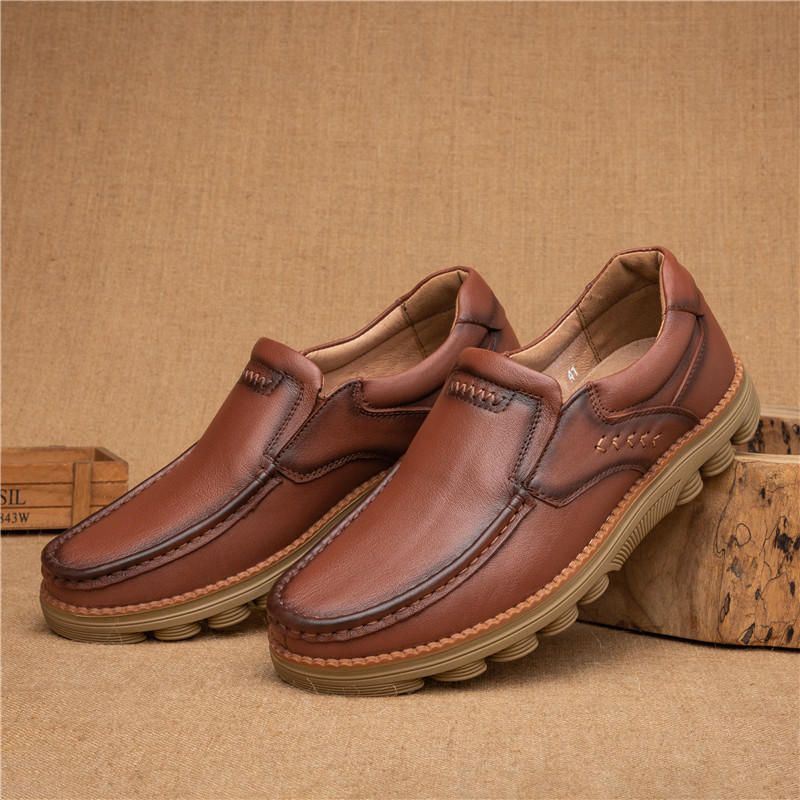 Heren Retro Antislip Casual Zakelijk Kantoor Lederen Oxfords