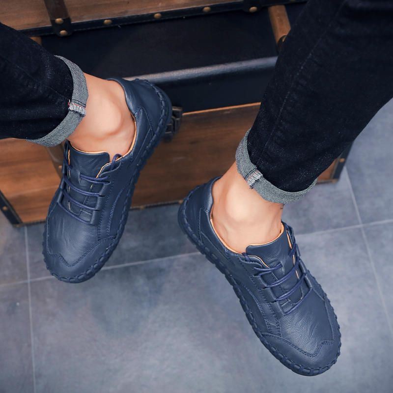 Heren Retro Casual Mode Zakelijke Handstiksels Oxfords Flats