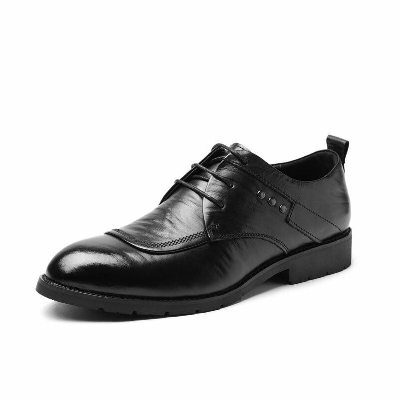 Heren Rundleer Oxfords Lace Up Jurk Zakelijke Schoenen