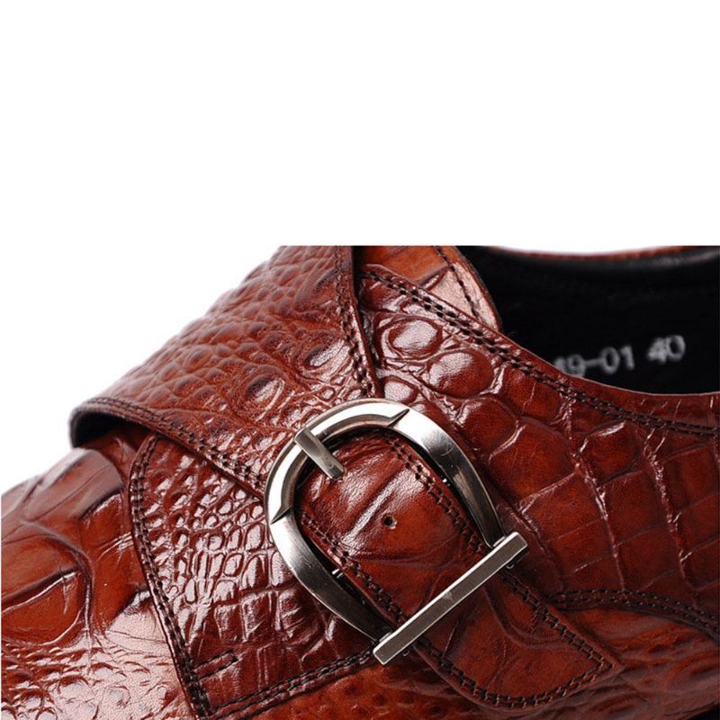 Heren Soft Crocodile Pattern Business Casual Leren Oxfords