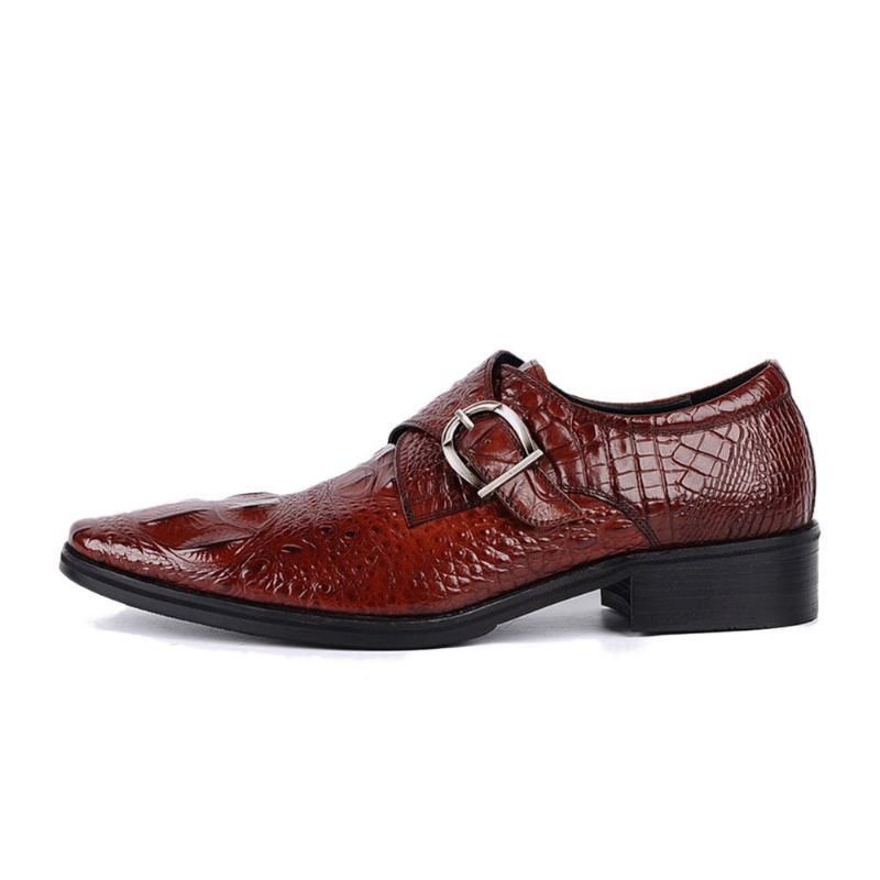 Heren Soft Crocodile Pattern Business Casual Leren Oxfords