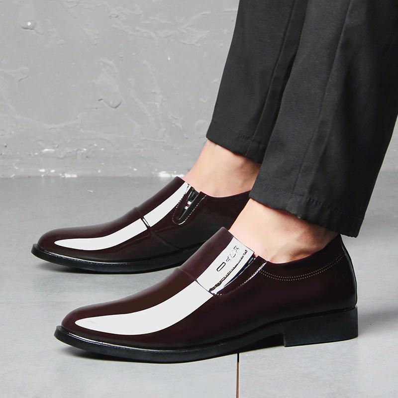 Heren Soft Formele Zakelijke Puntige Teen Slip On Oxfords