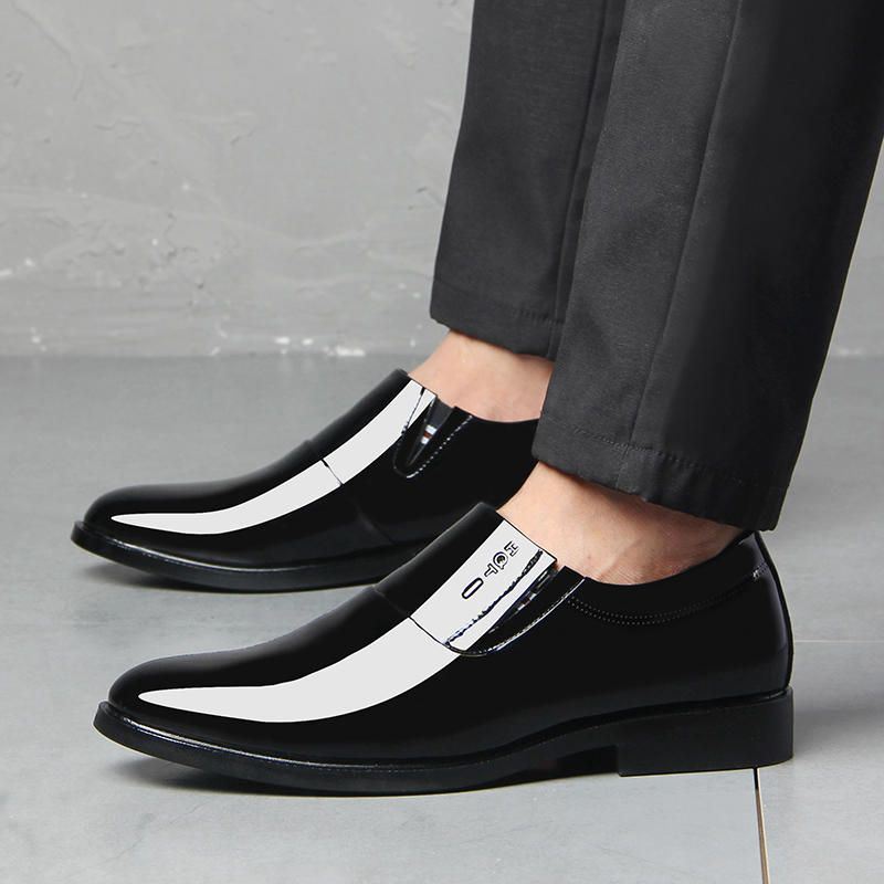 Heren Soft Formele Zakelijke Puntige Teen Slip On Oxfords