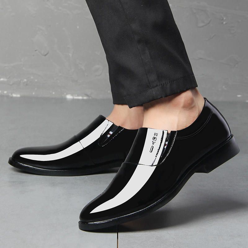 Heren Soft Formele Zakelijke Puntige Teen Slip On Oxfords