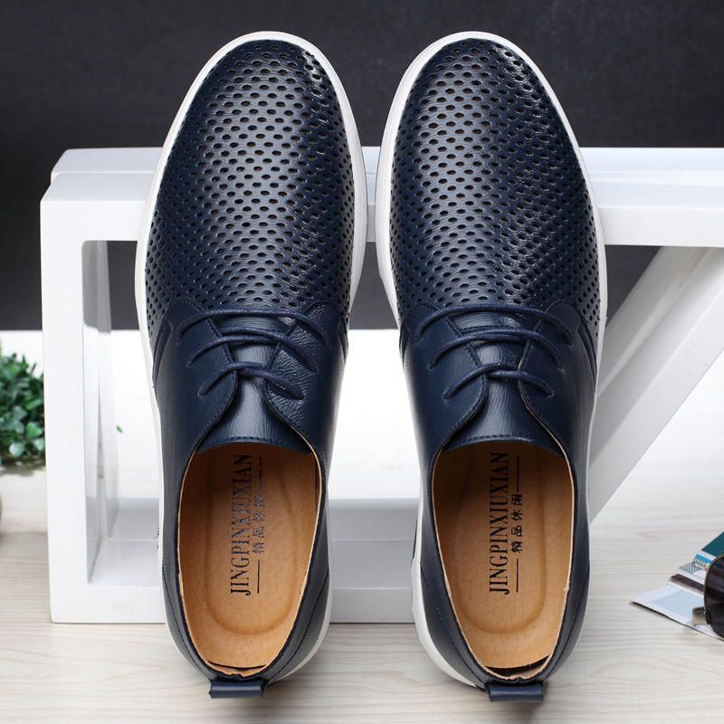 Heren Soft Leather Casual Business Office Flat Oxfords