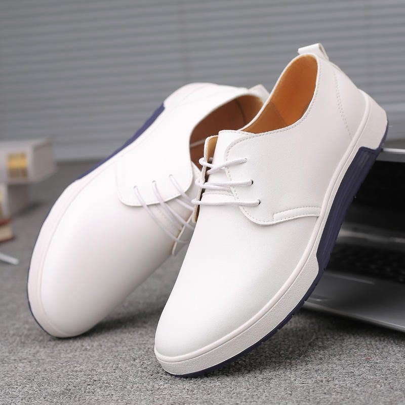 Heren Soft Leather Casual Business Office Flat Oxfords