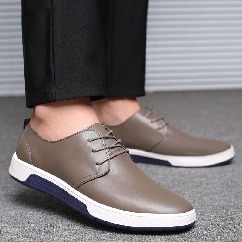 Heren Soft Leather Casual Business Office Flat Oxfords