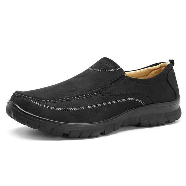 Heren Soft Sole Microfiber Leather Slip On Oxfords