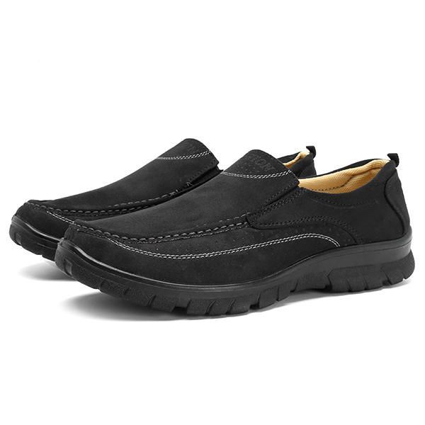 Heren Soft Sole Microfiber Leather Slip On Oxfords