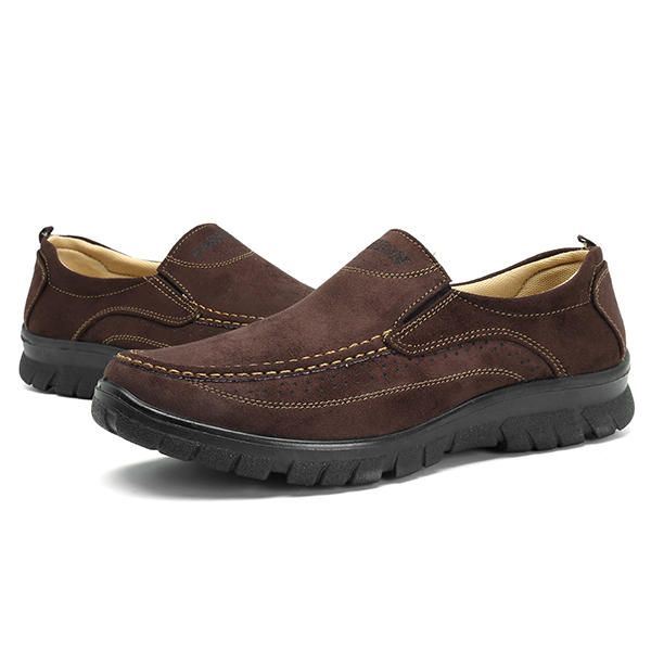 Heren Soft Sole Microfiber Leather Slip On Oxfords