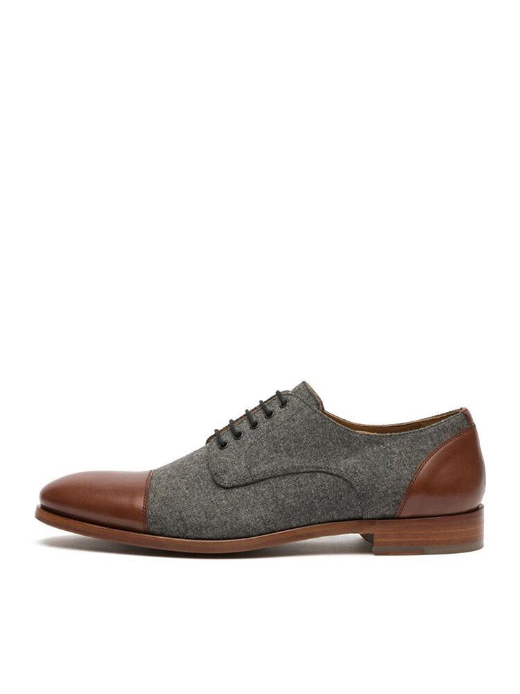 Heren Stijlvolle Cap Top Oxfords Lace Up Formele Kleding Schoenen