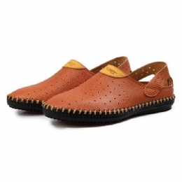 Heren Uitgeholde Casual Oxfords In Leer Slip On