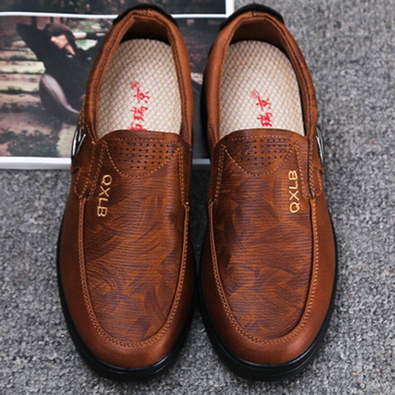 Heren Vintage Microfiber Casual Business Soft Sole Dress Shoes