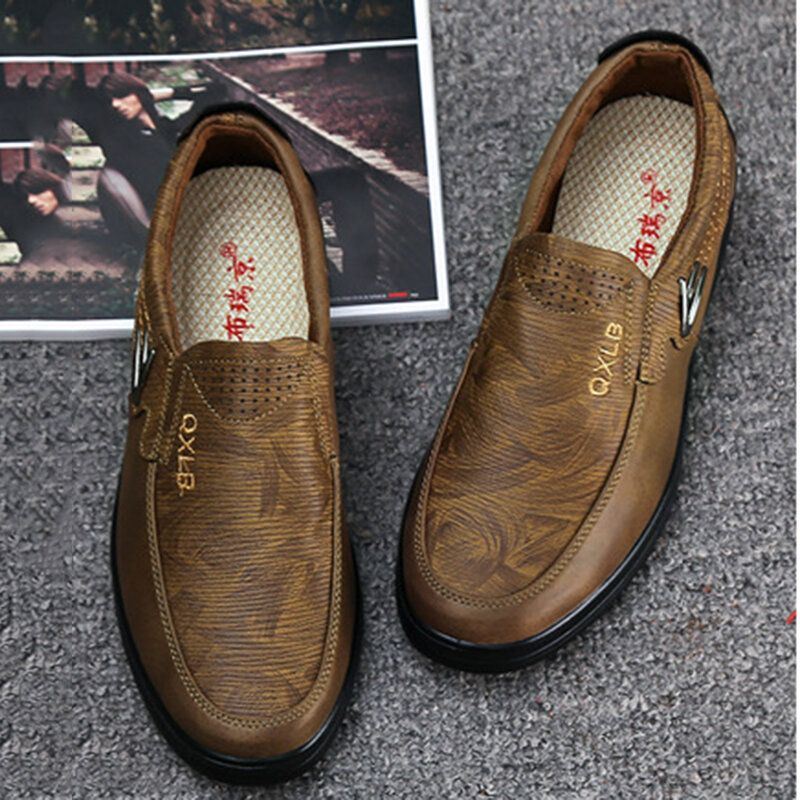 Heren Vintage Microfiber Casual Business Soft Sole Dress Shoes