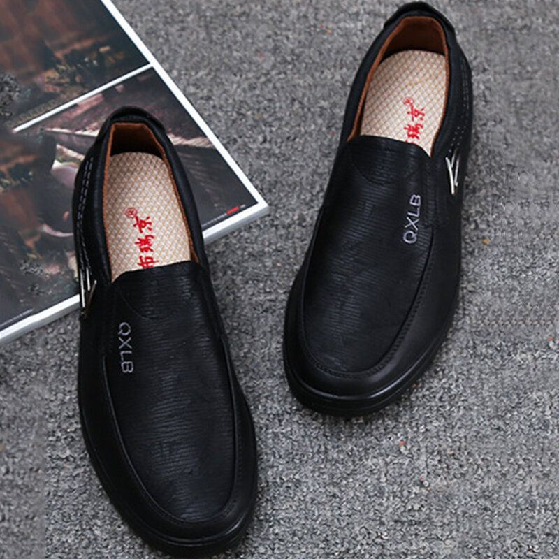 Heren Vintage Microfiber Casual Business Soft Sole Dress Shoes