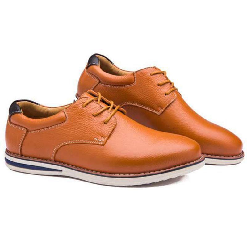 Heren Zachte Lederen Veterschoenen Oxfords