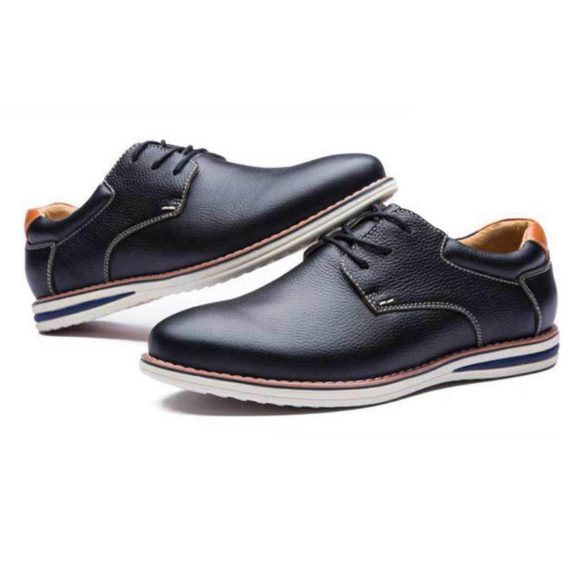 Heren Zachte Lederen Veterschoenen Oxfords