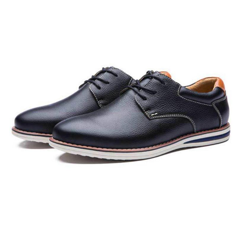 Heren Zachte Lederen Veterschoenen Oxfords