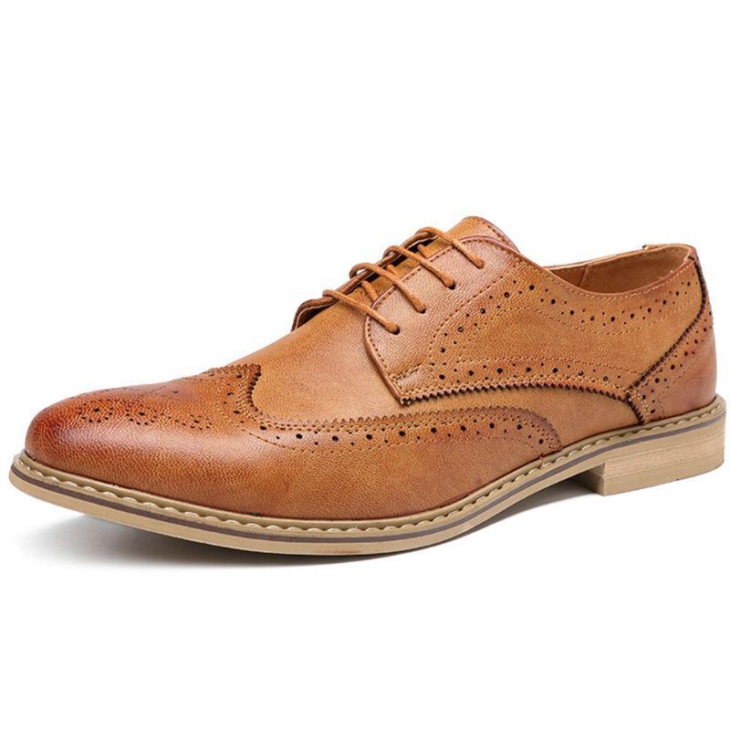 Herenbrogue Gesneden Casual Zacht Zakelijk Leren Oxfords