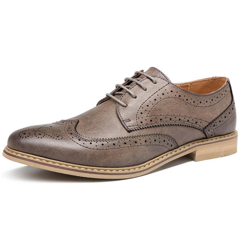 Herenbrogue Gesneden Casual Zacht Zakelijk Leren Oxfords