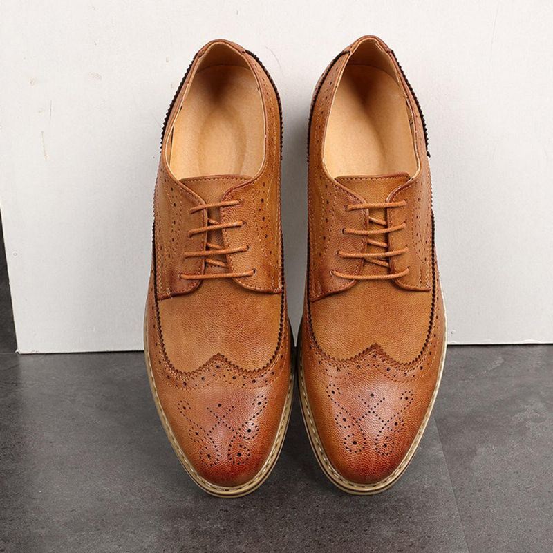 Herenbrogue Gesneden Casual Zacht Zakelijk Leren Oxfords