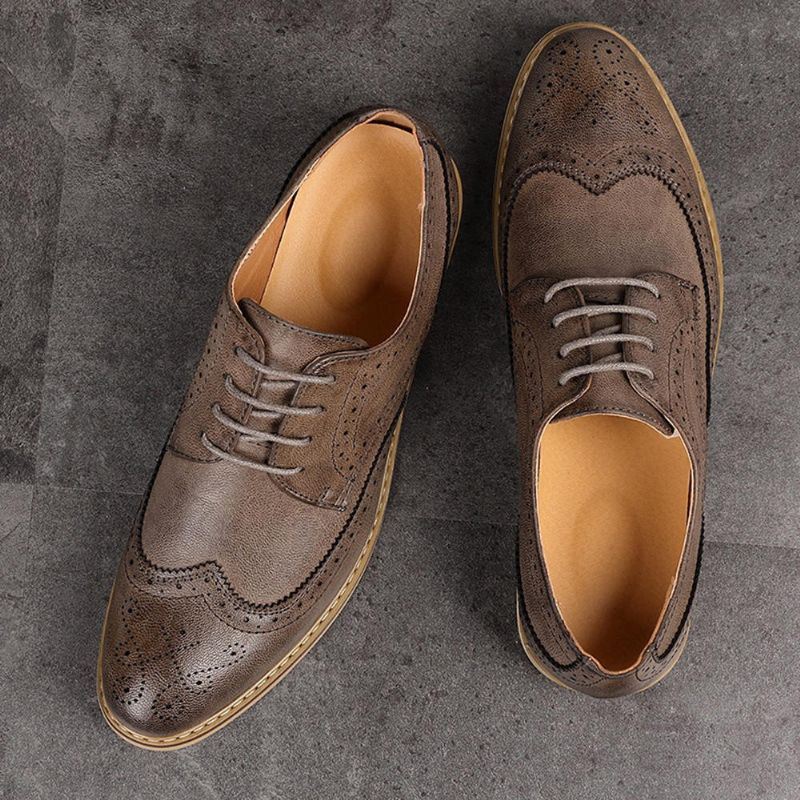 Herenbrogue Gesneden Casual Zacht Zakelijk Leren Oxfords